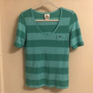 Lacoste 3/4 sleeve striped top